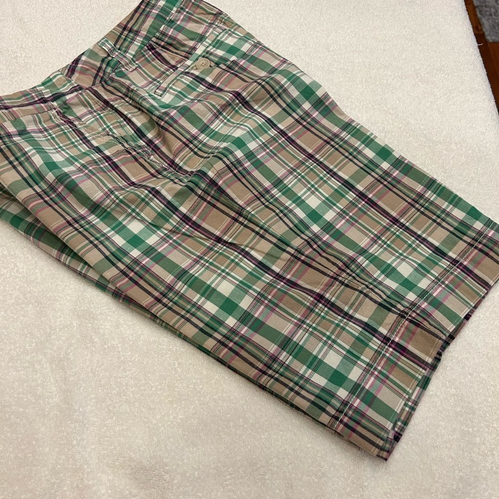 Merona size 12 Plaid Green and Pink Shorts